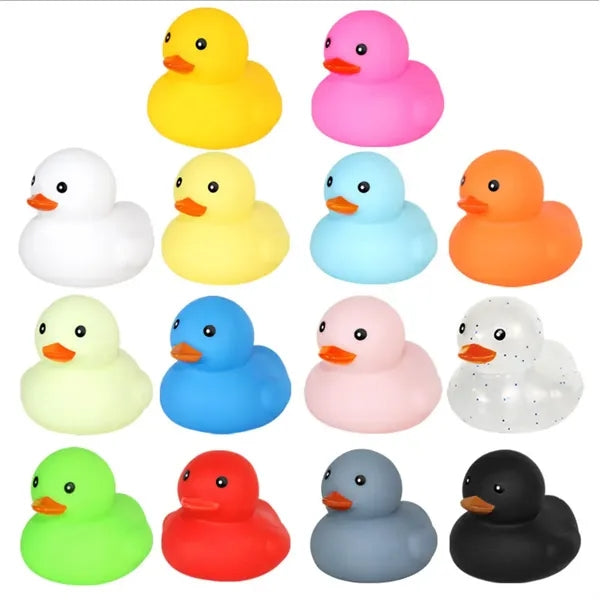 Colorful Rubber Duck Mini Floating Bath Toys Squeezable