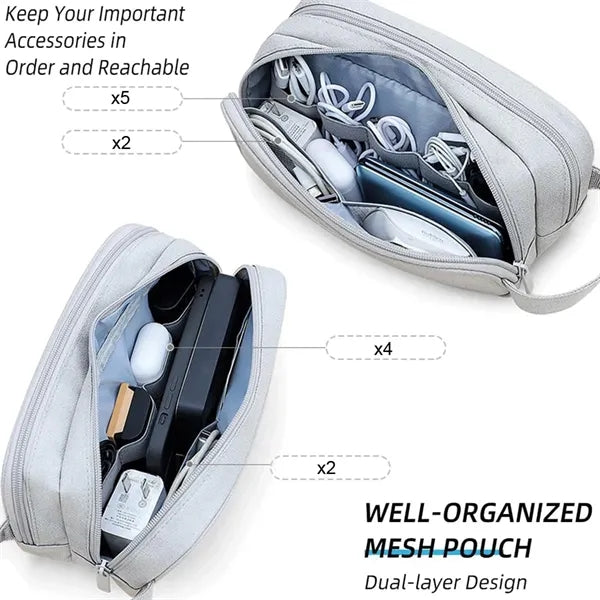 Large Capacity Tech Organizer Waterproof Accessories Case