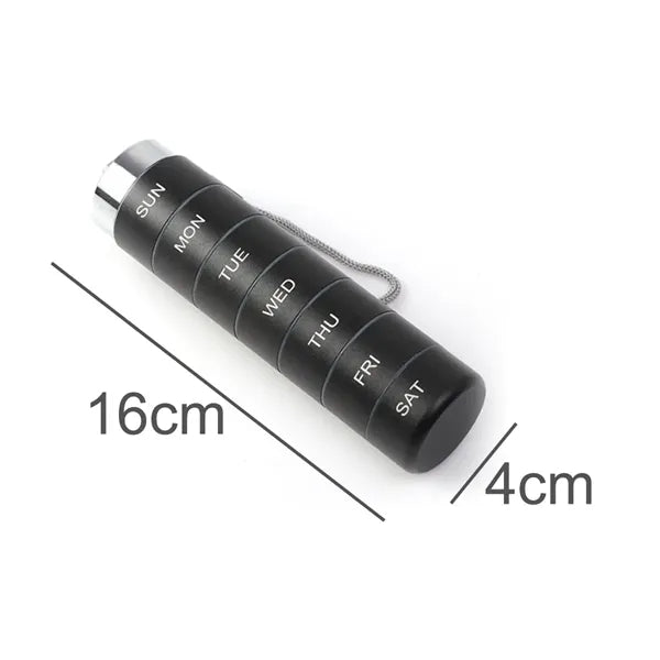 Aluminum 7 Day Travel Case Pill Organizer