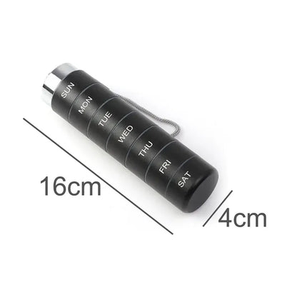 Aluminum 7 Day Travel Case Pill Organizer