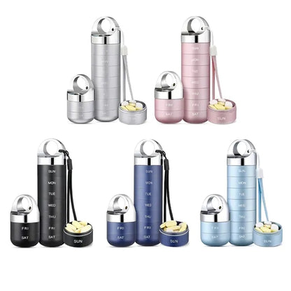 Aluminum 7 Day Travel Case Pill Organizer