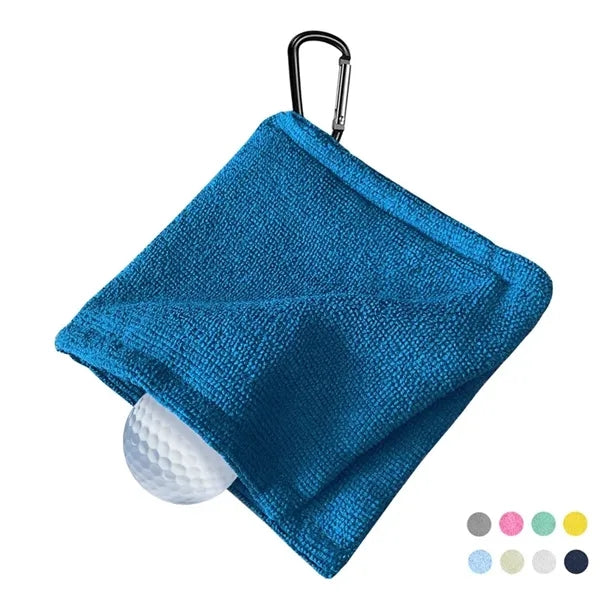 Mini Golf Ball Pocket Cleaning Towel With Carabiner