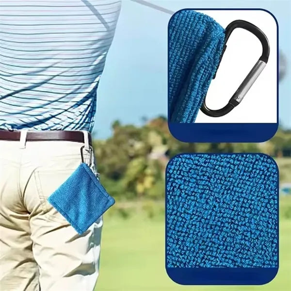 Mini Golf Ball Pocket Cleaning Towel With Carabiner