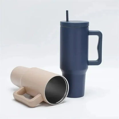 40 oz. Insulated Stainless Steel Vacuum Tumbler Handle Straw