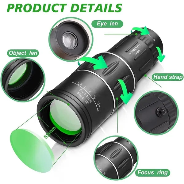 High Powered Dual Focus Portable Monocular Telescope