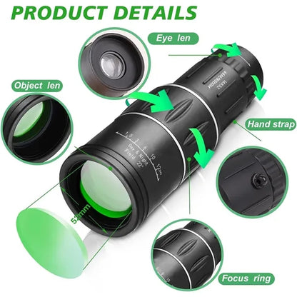 High Powered Dual Focus Portable Monocular Telescope