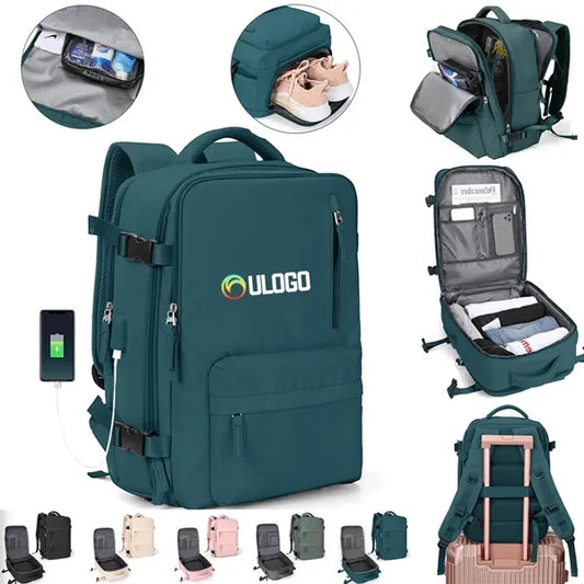Large Carry On Travel Backpack with Shoe Compartment