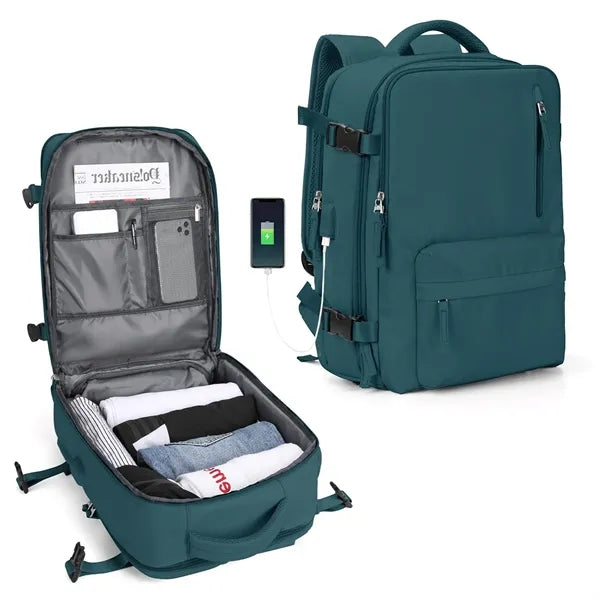 Large Carry On Travel Backpack with Shoe Compartment
