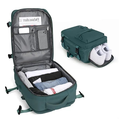 Large Carry On Travel Backpack with Shoe Compartment
