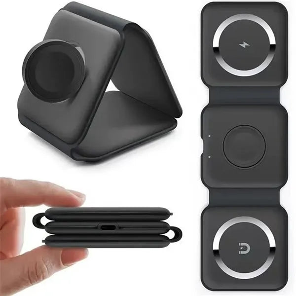 3 In 1 Foldable Magnetic Fast Wireless Charger Station