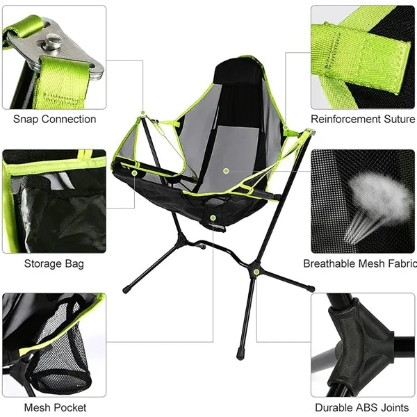 Portable Folding Hammock Camping Chair Beach Moon Lounger