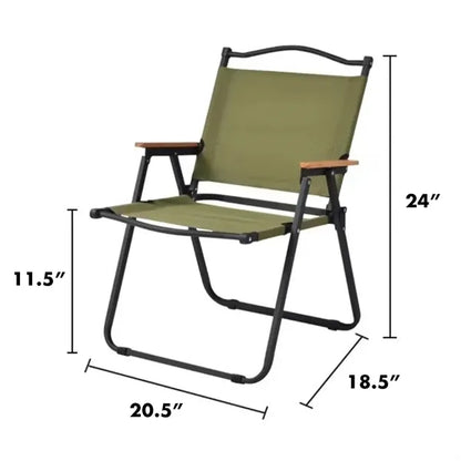 Folding Outdoor Camping Chair with Armrests Portable Picnic
