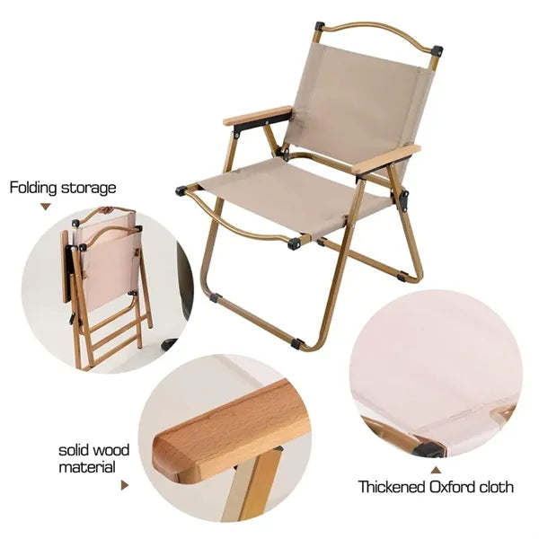 Folding Outdoor Camping Chair with Armrests Portable Picnic