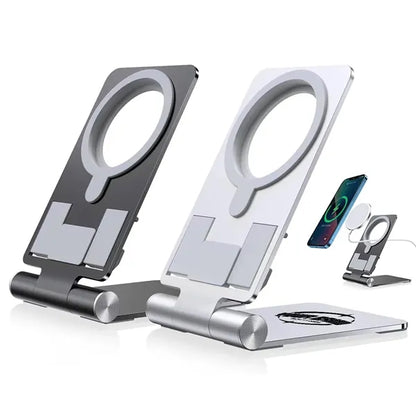 Foldable MagSafe Phone Holder Charger Stand Adjustable Angle