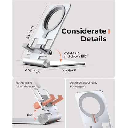 Foldable MagSafe Phone Holder Charger Stand Adjustable Angle