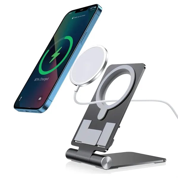 Foldable MagSafe Phone Holder Charger Stand Adjustable Angle