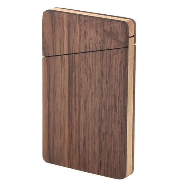 Portable Slim Wooden Business Wood Card Holder Case