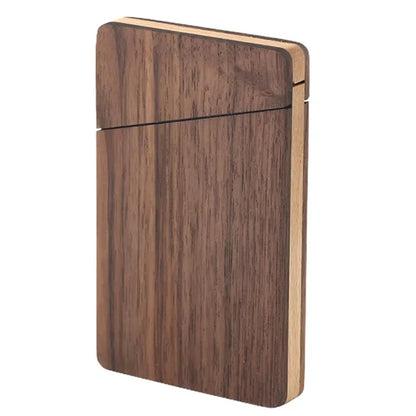 Portable Slim Wooden Business Wood Card Holder Case