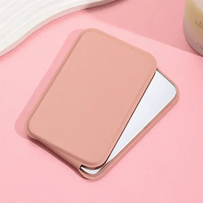 Portable Mini Makeup Mirror Travel PU Leather Collapsible