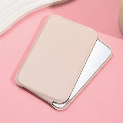 Portable Mini Makeup Mirror Travel PU Leather Collapsible