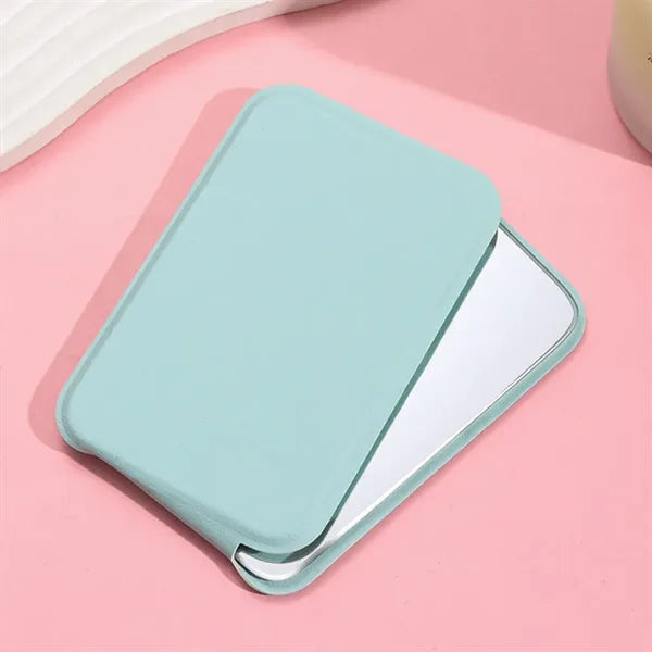 Portable Mini Makeup Mirror Travel PU Leather Collapsible