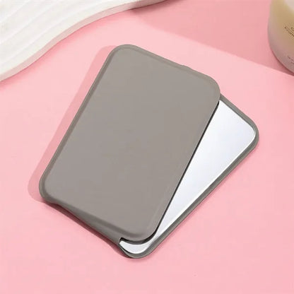 Portable Mini Makeup Mirror Travel PU Leather Collapsible