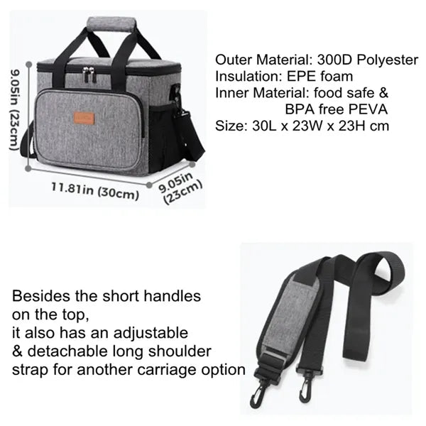 Large Insulated Leakproof Picnic Lunch Bag