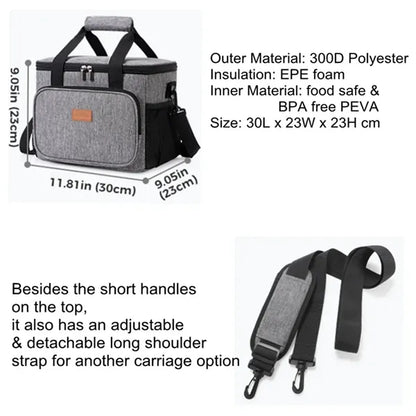 Large Insulated Leakproof Picnic Lunch Bag