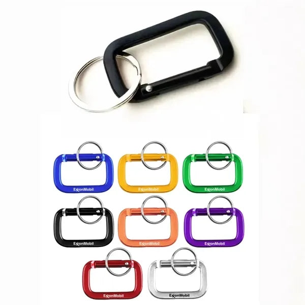 Square Shaped Carabiner with Key Ring