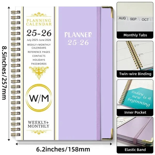 A5 Weekly Monthly Planner 2025-2026