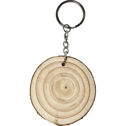 Natural Wood Keyring w/ Rings