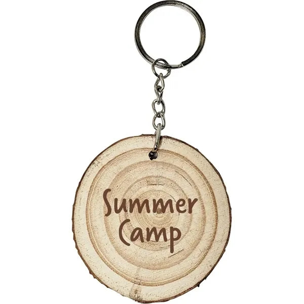 Natural Wood Keyring w/ Rings