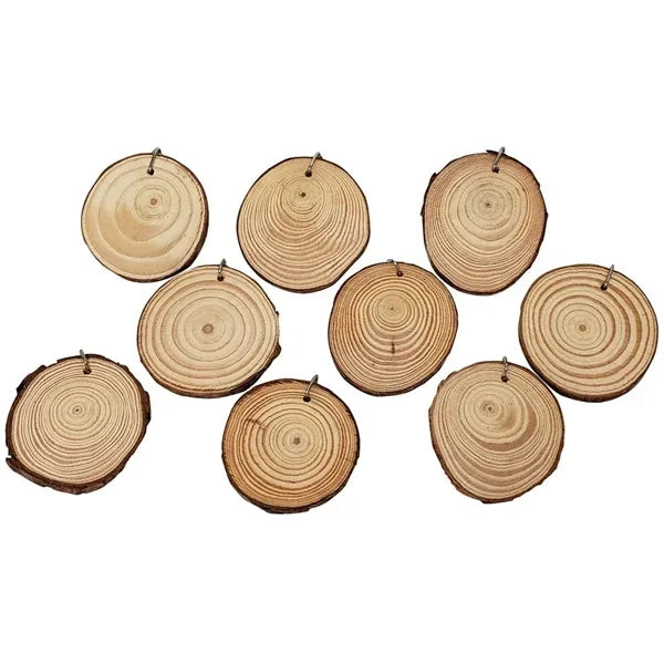 Natural Wood Keyring w/ Rings