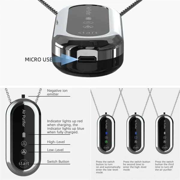 Portable Mini Wearbale Neck Air Purifier Necklace