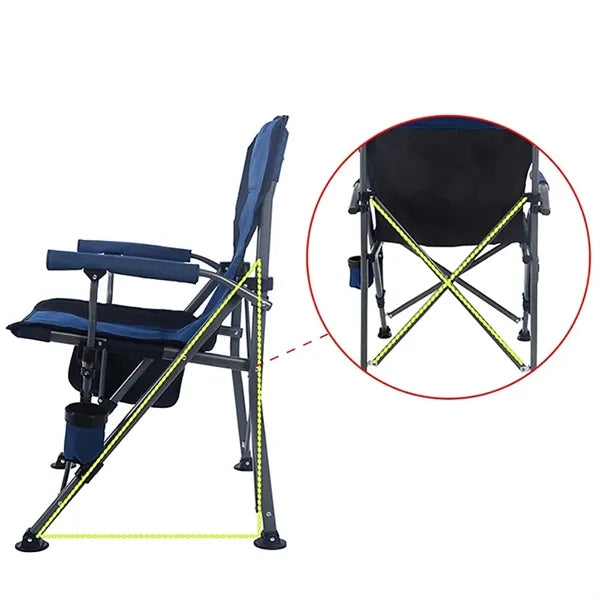 Large Portable Folding Camping Chair with Armrests Carry Bag