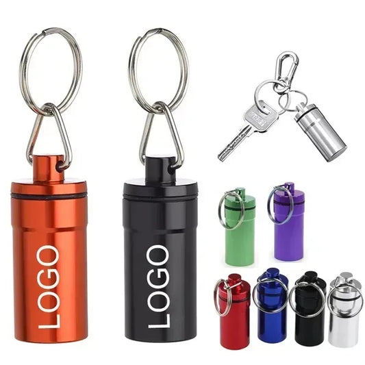 Keychains for Metallic Aluminum Pill Bottles
