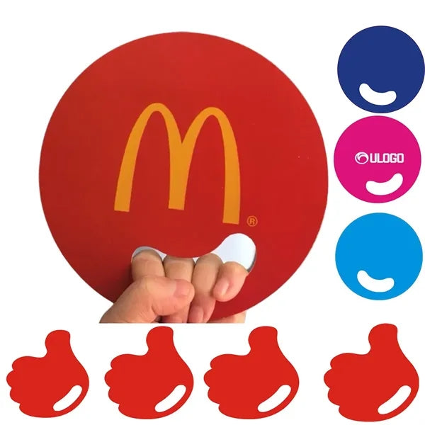 Custom Logo Printed Round Square Pp Plastic Han Fan