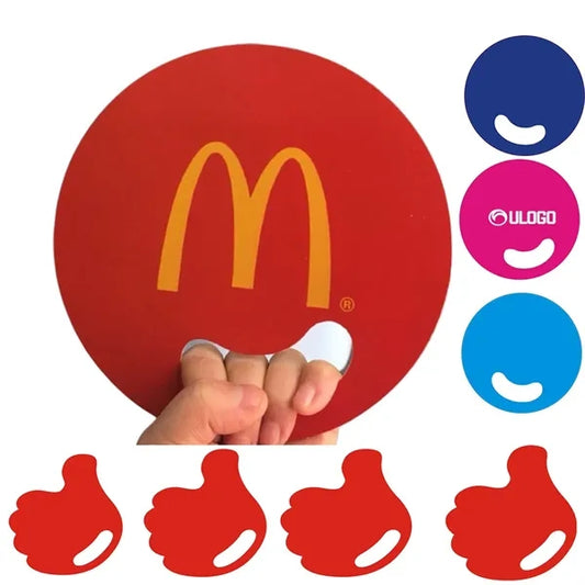 Custom Logo Printed Round Square Pp Plastic Han Fan