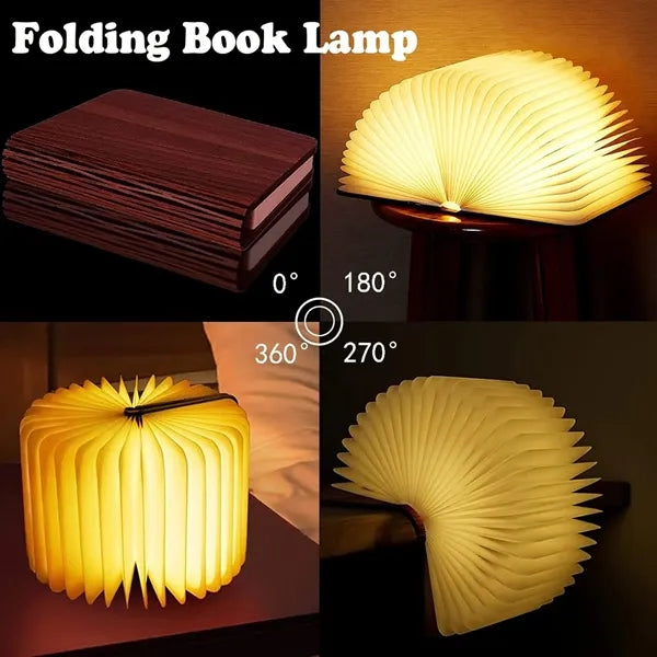 Wooden Book with 3/5 Colors Novelty LED Night Light
