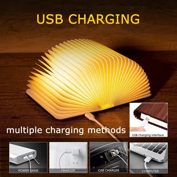 Wooden Book with 3/5 Colors Novelty LED Night Light