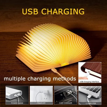 Wooden Book with 3/5 Colors Novelty LED Night Light