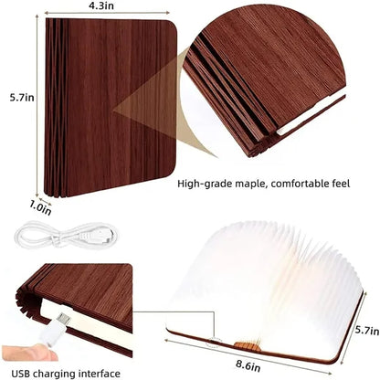 Wooden Book with 3/5 Colors Novelty LED Night Light