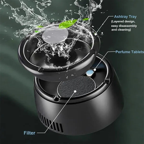 Portable Smart Air Purifier Ashtray For Home Office Car