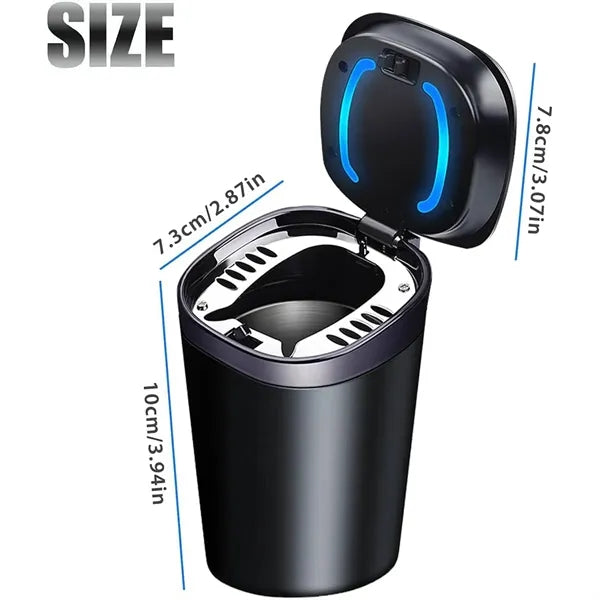 Easy Clean Up Detachable Car Ashtray With Lid And LED