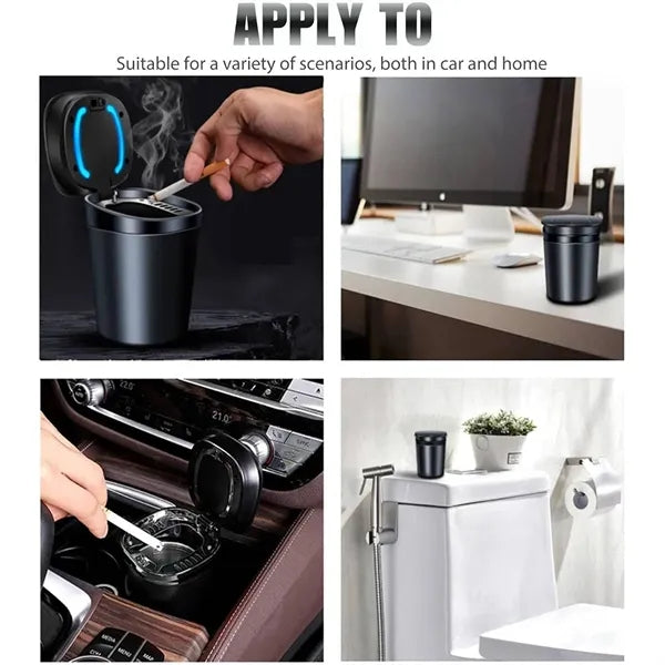 Easy Clean Up Detachable Car Ashtray With Lid And LED