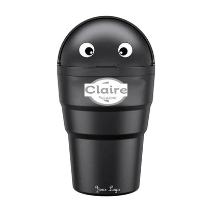 Portable Car Cup Holder Trash Can Bin With Flip Lid