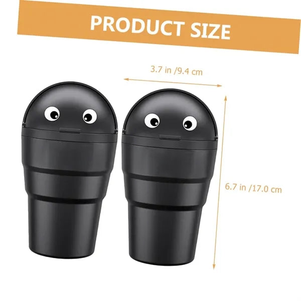 Portable Car Cup Holder Trash Can Bin With Flip Lid