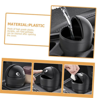 Portable Car Cup Holder Trash Can Bin With Flip Lid