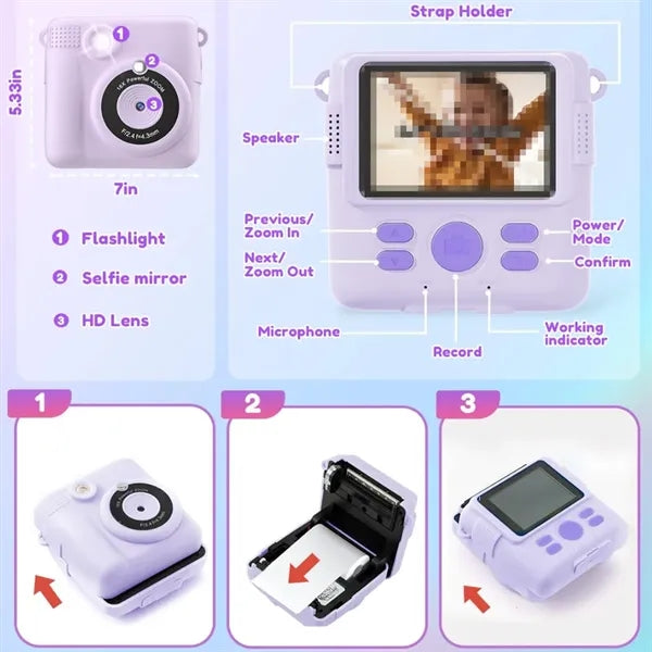 Mini Kids Instant Print Camera Birthday Travel Cute Fun Gift