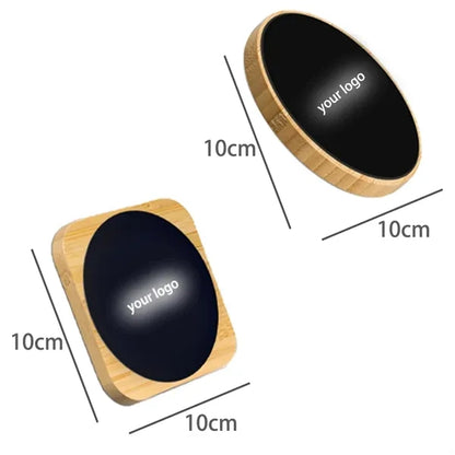 Bamboo Wireless Charger with LED Logo Display